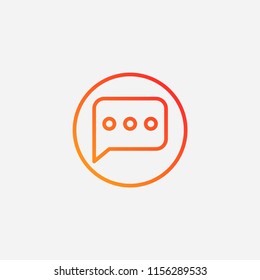 Outline message icon,gradient illustration,vector chat sign symbol