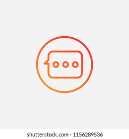 Outline message icon,gradient illustration,vector chat sign symbol