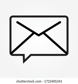 outline message symbol icon vector illustration