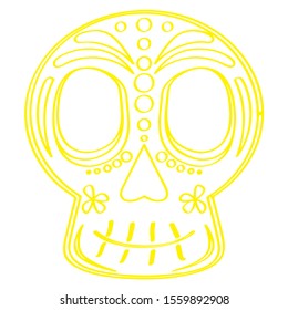 Outline of a mexican skull - Vector illustration