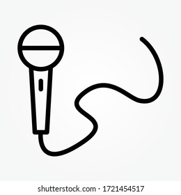 outline mic icon vector on white background