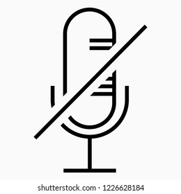 Outline mic mute vector icon