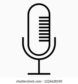 Outline mic vector icon
