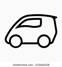 Outline Micro car pixel perfect vector icon