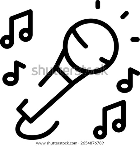 Outline microphone icon ideal for singing, music streaming, or voice-based apps and content platforms.