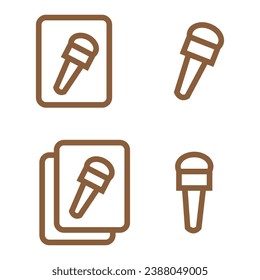 Outline microphone icon and vector