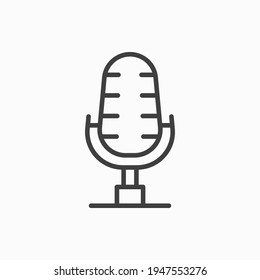 Outline microphone icon. Microphone  vector illustration. Symbol for web and mobile
