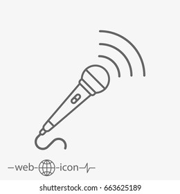 Outline Microphone Vector Icon