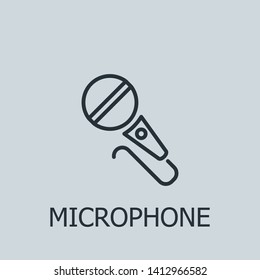 Outline microphone vector icon. Microphone illustration for web, mobile apps, design. Microphone vector symbol.