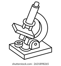 Outline Microscope Icon, Laboratory and Scientific Research