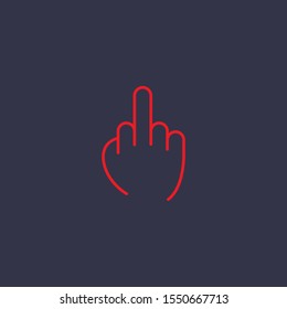 Outline middle finger icon.middle finger vector illustration. Symbol for web and mobile