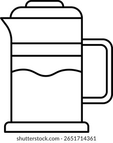 Outline milk jug icon for cafe menus, websites, mobile apps, packaging, and branding. Editable vector stroke design.
