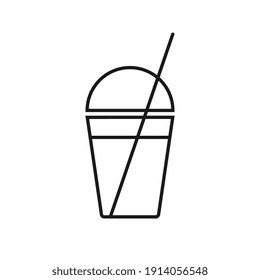 Outline milkshake vector icon. Milkshake illustration for web, mobile apps, design.