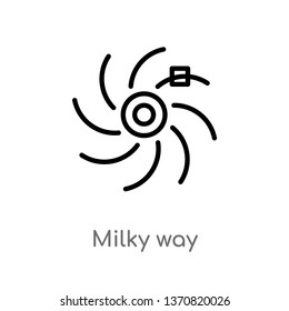 outline milky way vector icon. isolated black simple line element illustration from astronomy concept. editable vector stroke milky way icon on white background