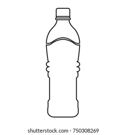 Outline of a mineral water bottle, Vector illustration