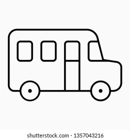 Outline minibus vector icon