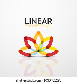 Contornar mínimo abstrato geométrica linear ícone de negócios feito de cor redonda segmentos de linha, elementos. Ilustração vetorial