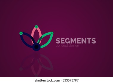 Outline minimal abstract geometric logo, linear business icon made of line segments, elements. Vector illustration
