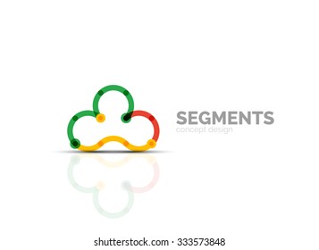 Outline minimal abstract geometric logo, linear business icon made of line segments, elements. Vector illustration