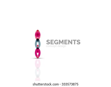 Outline minimal abstract geometric logo, linear business icon made of line segments, elements. Vector illustration