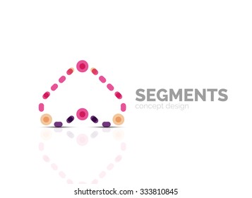Esquema mínimo logotipo geométrico abstracto, icono comercial lineal hecho de segmentos de línea, elementos. Ilustración del vector