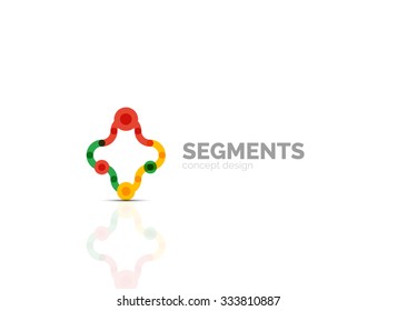 Outline minimal abstract geometric logo, linear business icon made of line segments, elements. Vector illustration