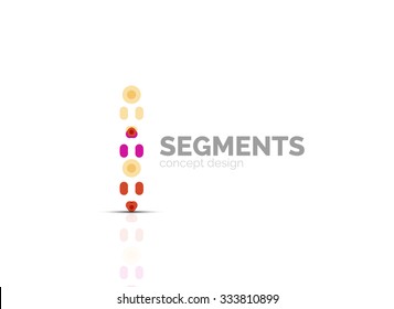 Umriss minimales abstraktes geometrisches Logo, lineares Geschäftssymbol aus Liniensegmenten, Elementen. Vektorgrafik