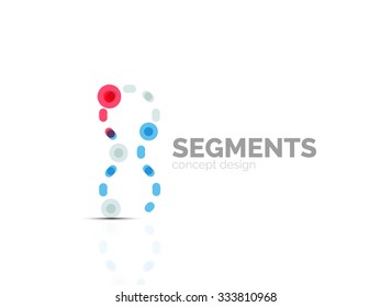 Outline minimal abstract geometric logo, linear business icon made of line segments, elements. Vector illustration