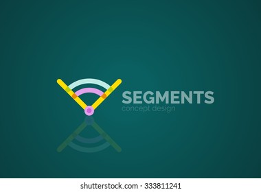 Outline minimal abstract geometric logo, linear business icon made of line segments, elements. Vector illustration