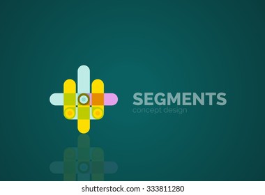 Outline minimal abstract geometric logo, linear business icon made of line segments, elements. Vector illustration