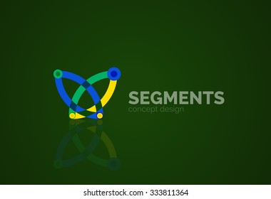 Outline minimal abstract geometric logo, linear business icon made of line segments, elements. Vector illustration