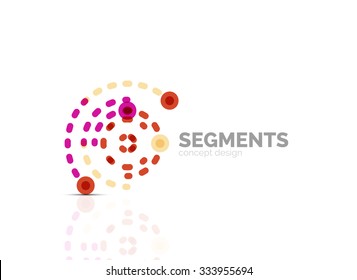 Outline minimal abstract geometric logo, linear business icon made of line segments, elements. Vector illustration