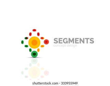 Outline minimal abstract geometric logo, linear business icon made of line segments, elements. Vector illustration