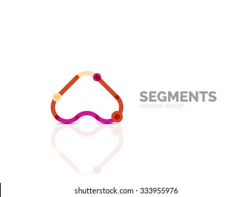 Outline minimal abstract geometric logo, linear business icon made of line segments, elements. Vector illustration