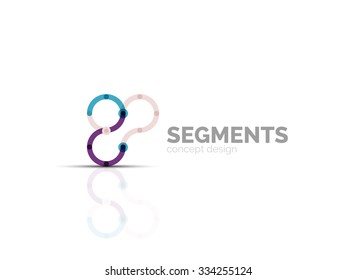 Outline minimal abstract geometric logo, linear business icon made of line segments, elements. Vector illustration