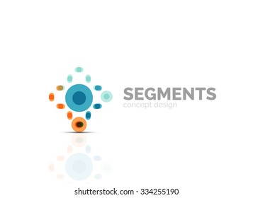 Outline minimal abstract geometric logo, linear business icon made of line segments, elements. Vector illustration