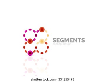 Esquema mínimo logotipo geométrico abstracto, icono comercial lineal hecho de segmentos de línea, elementos. Ilustración del vector