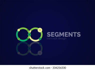 Esquema mínimo logotipo geométrico abstracto, icono comercial lineal hecho de segmentos de línea, elementos. Ilustración del vector