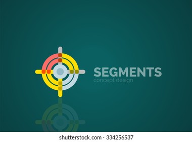 Outline minimal abstract geometric logo, linear business icon made of line segments, elements. Vector illustration