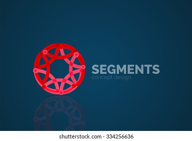 Outline minimal abstract geometric logo, linear business icon made of line segments, elements. Vector illustration