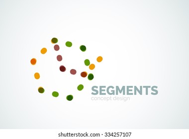 Outline minimal abstract geometric logo, linear business icon made of line segments, elements. Vector illustration