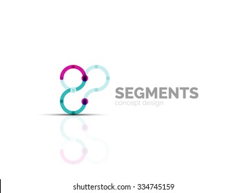 Outline minimal abstract geometric logo, linear business icon made of line segments, elements. Vector illustration