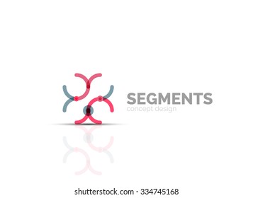 Outline minimal abstract geometric logo, linear business icon made of line segments, elements. Vector illustration