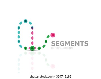 Outline minimal abstract geometric logo, linear business icon made of line segments, elements. Vector illustration