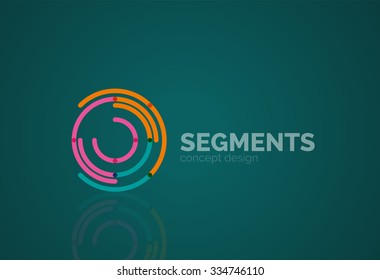 Esquema mínimo logotipo geométrico abstracto, icono comercial lineal hecho de segmentos de línea, elementos. Ilustración del vector