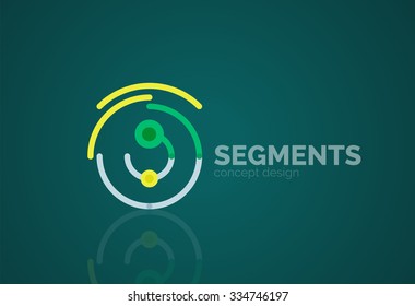 Outline minimal abstract geometric logo, linear business icon made of line segments, elements. Vector illustration