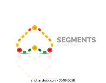 Umriss minimales abstraktes geometrisches Logo, lineares Geschäftssymbol aus Liniensegmenten, Elementen. Vektorgrafik