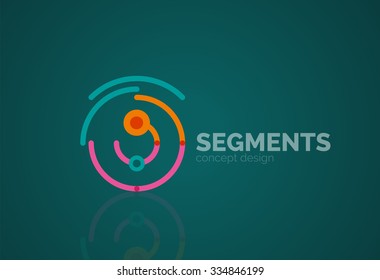 Outline minimal abstract geometric logo, linear business icon made of line segments, elements. Vector illustration