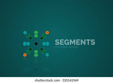 Outline minimal abstract geometric logo, linear business icon made of line segments, elements. Vector illustration