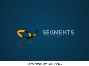 Outline minimal abstract geometric logo, linear business icon made of line segments, elements. Vector illustration